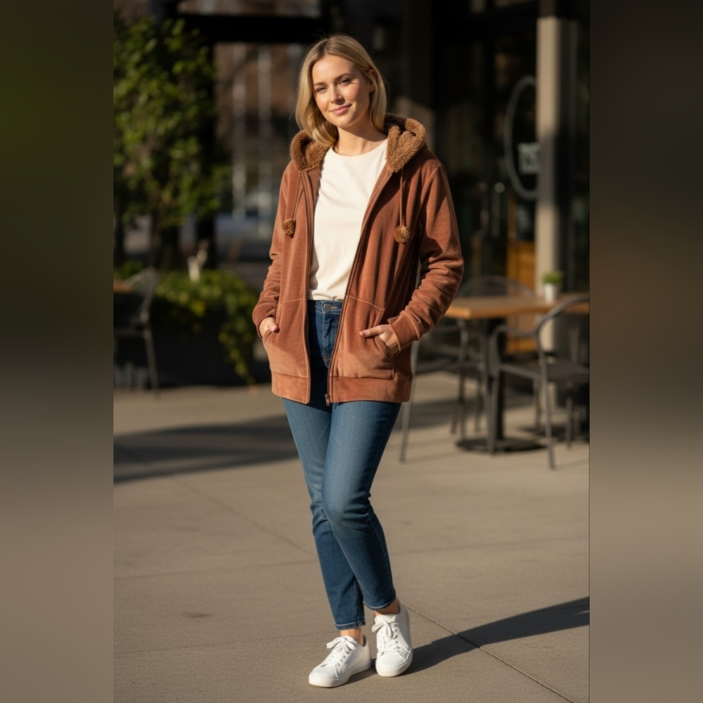 Jay Day Size 3X Women's Brown Hoodie Very Cute And Stylish